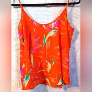 2 Apt 9 Medium Adjustable strap Summer Blouses Black & Orange Floral